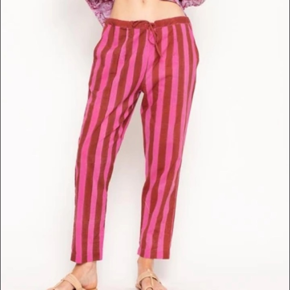 Matta, Kri Riviera Pant, capri, pink stripes, size XS